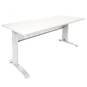 Smart Select Desk White Desk Top, Satin White Under Frame