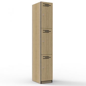 Natural Oak 3 door locker