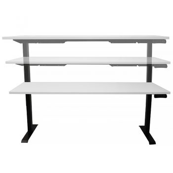 Black and white sit stand desk