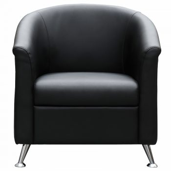 Black vinyl tub chair