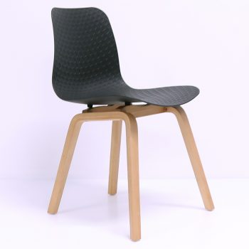 Liberty Chair, Black Seat, Timber Legs
