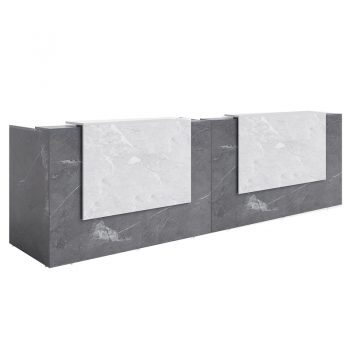 2 x Rosalie Marble Effect Reception Desks