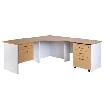 Seychelles Corner Workstation, Fixed Drawer Unit and Mobile Drawer Unit