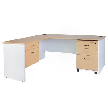 Seychelles Desk, (left hand) Return, Fixed Drawer Unit and Mobile Drawer Unit