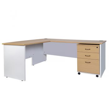 Seychelles Desk, (left hand) Return and Mobile Drawer Unit