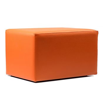 Orange rectangular ottoman