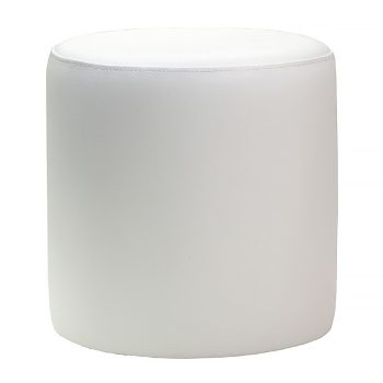 Round White Ottoman