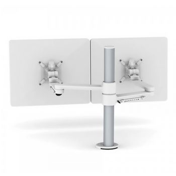 White C.ME Dual Monitor Arm